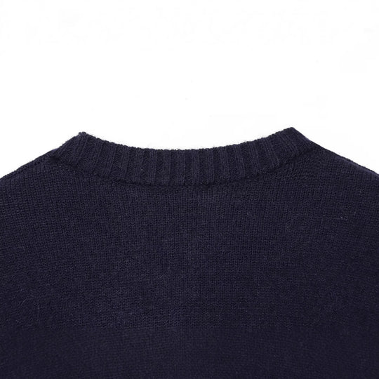 Damen Kurzer Boxy-Strickcardigan mit aufgesetzten Taschen und kontrastierenden Bündchen Nord Taschen