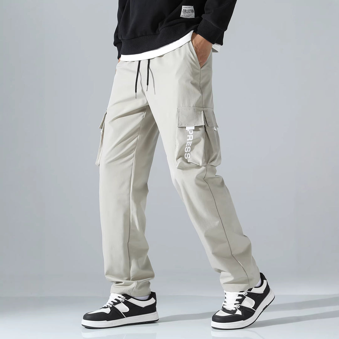 Herren Tapered Cargo-Jogginghose mit elastischem Tunnelzug, multifunktionalen Klapptaschen & ergonomischen Nähten Nord Taschen