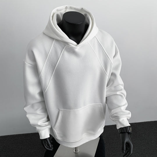 Herren Oversize-Kapuzenpullover mit diagonalem Einsatz und Kängurutasche Nord Taschen