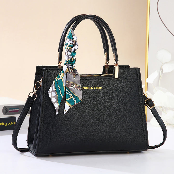 Damen elegante Designer-Handtasche mit farbenfrohem Schal Nord Taschen