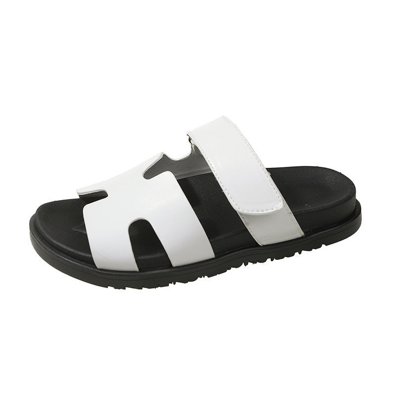 Damen komfortable Veloursleder-Sandalen mit verstellbarem Klettverschluss und rutschfester Sohle Nord Taschen