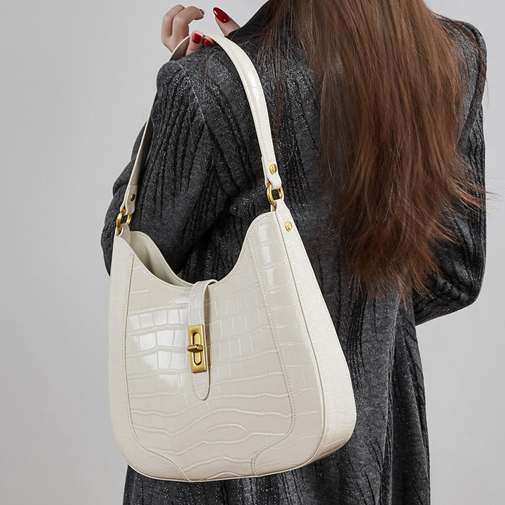 Damen Hobo-Tasche aus hochwertigem Kunstleder mit edlem Krokodil-Design Nord Taschen