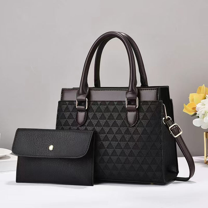 Damen Handtasche mit geometrischem Muster und abnehmbarer Clutch Nord Taschen