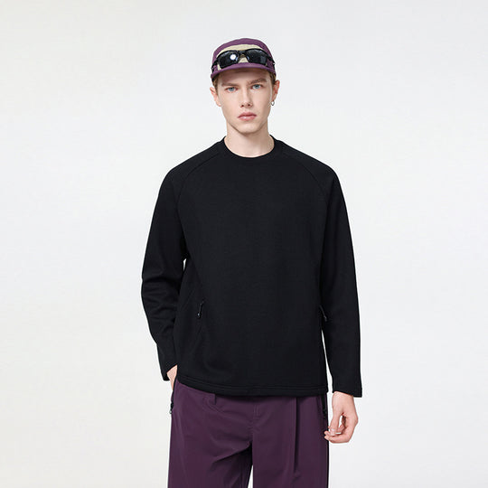 Herren Waffelstruktur-Thermo-Sweatshirt mit Raglanärmeln und Reißverschlusstaschen Nord Taschen