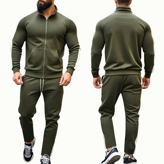 Herren Sportlicher Trainingsanzug mit modernem Stehkragen und praktischen Taschen