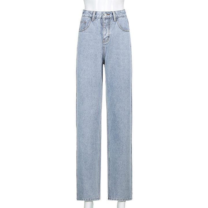 Damen hochgeschnittene Denim-Jeans mit geradem Bein, extra Länge und relaxed-fit Silhouette Nord Taschen