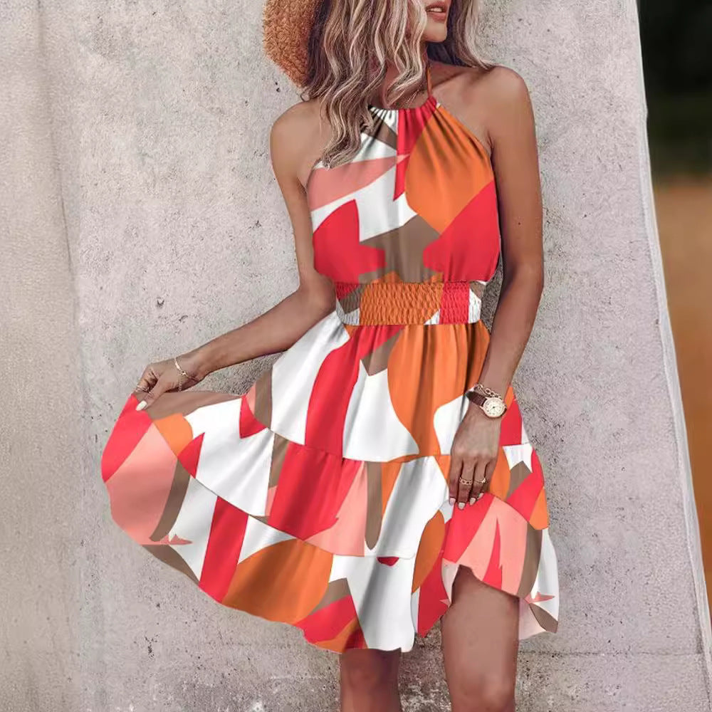 Damen Trendiges Kleid mit Raffung und asymmetrischem Saum
