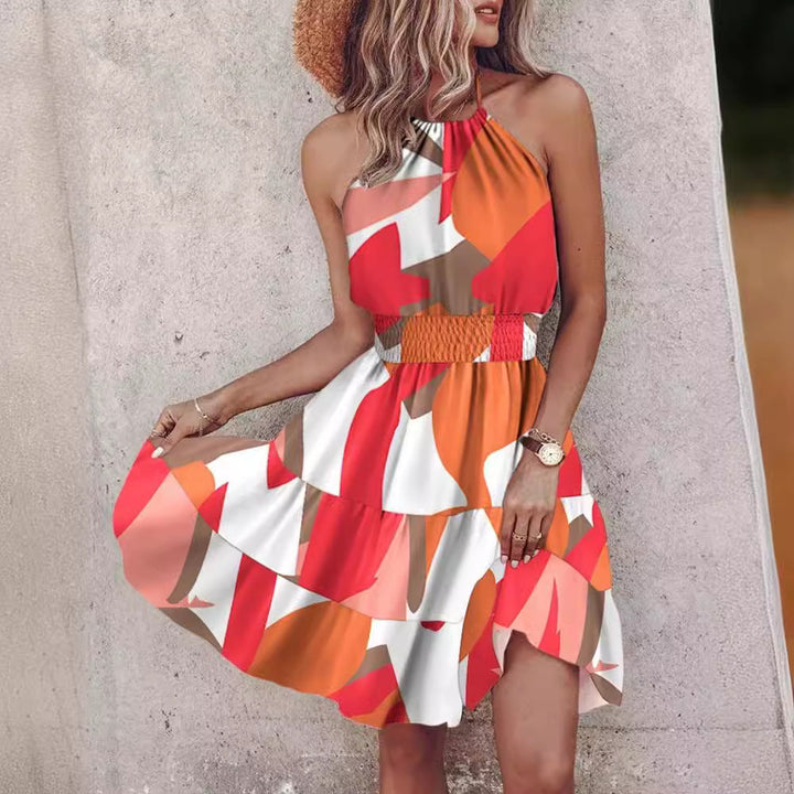 Damen Trendiges Kleid mit Raffung und asymmetrischem Saum