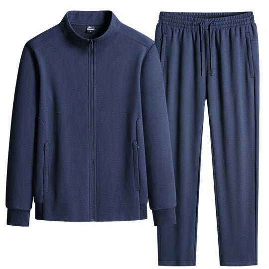 Herren Modernes Freizeit-Trainingsset aus Thermofleece mit Stehkragen‑Zipjacke & konischer Jogginghose Nord Taschen