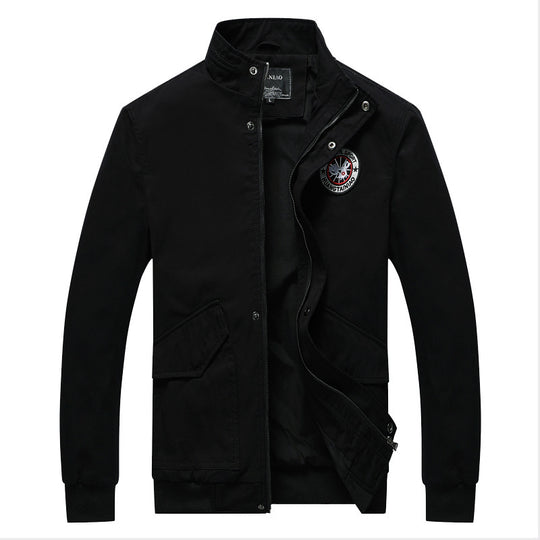 Herren Canvas-Fieldjacke im Bomberstil mit Stehkragen, Taschenklappen und elastischen Bündchen Nord Taschen