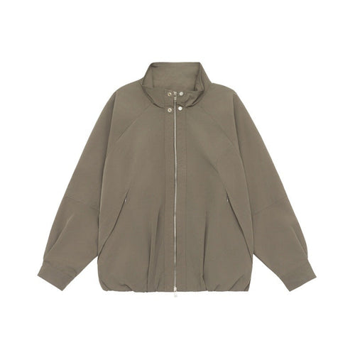 Damen Leichte Raglan-Bomberjacke mit Stehkragen und elastischem Saum Nord Taschen