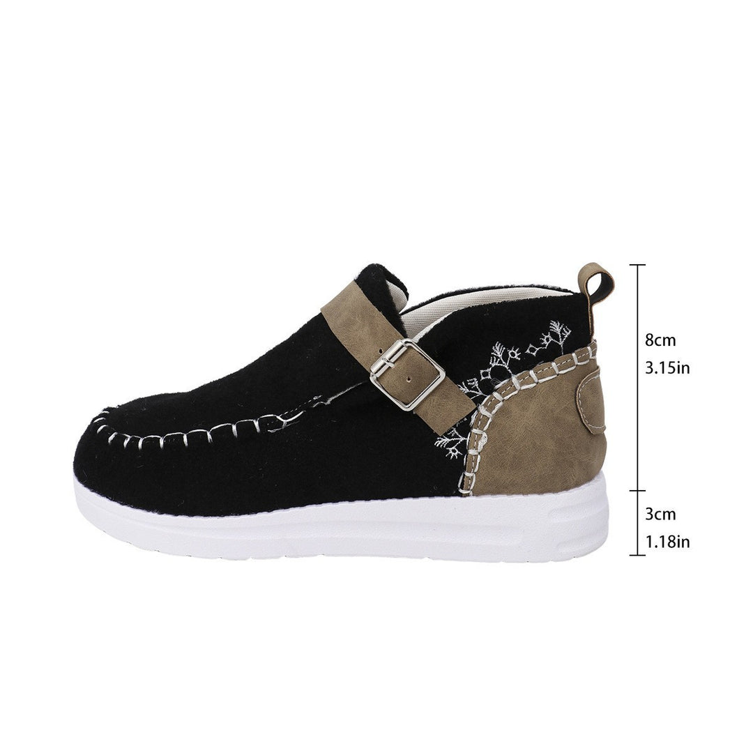 Damen Gefilzte Mokassin‑Sneaker mit Ziernaht, verstellbarem Riemen und dämpfender Plateausohle Nord Taschen