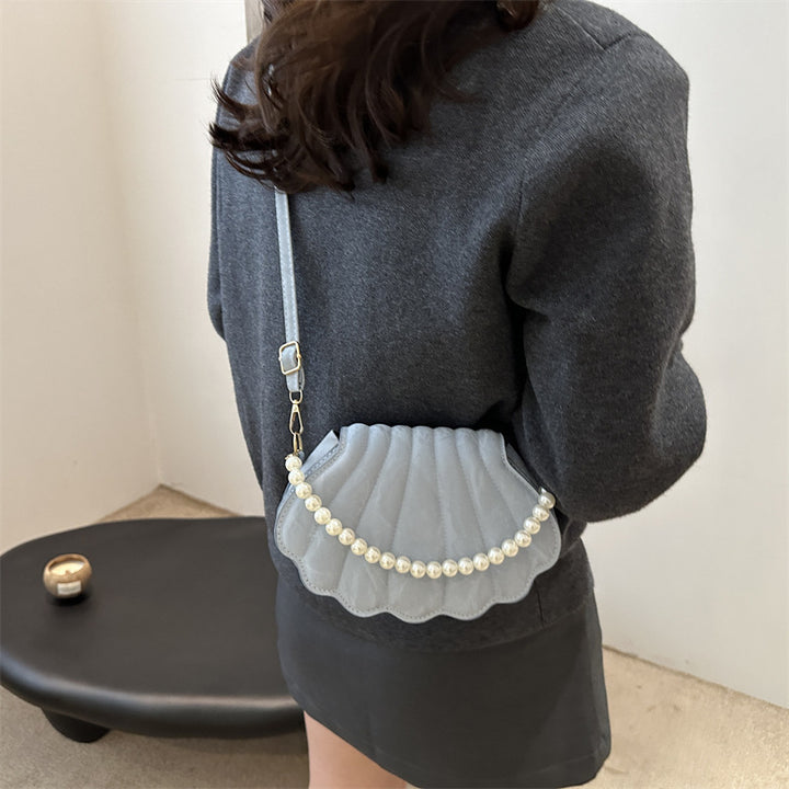 Damen modische Umhängetasche mit einer prächtigen Rüschendetails und eleganten Perlenakzenten Nord Taschen