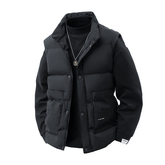 Herren Thermo‑Steppweste mit hoher Kragenblende, Druckknopf‑Front & aufgesetzten Utility‑Taschen Nord Taschen