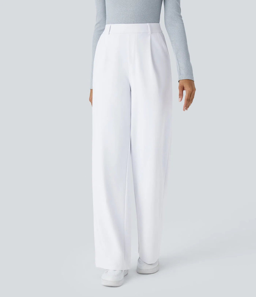 Damen Weite High‑Waist Palazzo‑Hose mit Bundfalten und Eingrifftaschen Nord Taschen