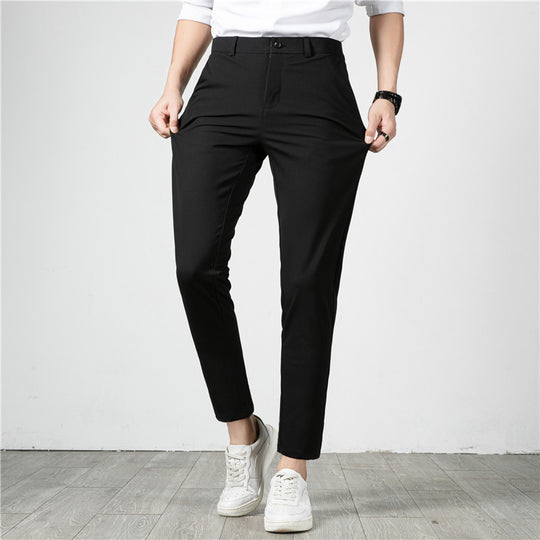 Herren Slim-Fit Stretch-Anzughose mit schmaler Knöchellänge Nord Taschen