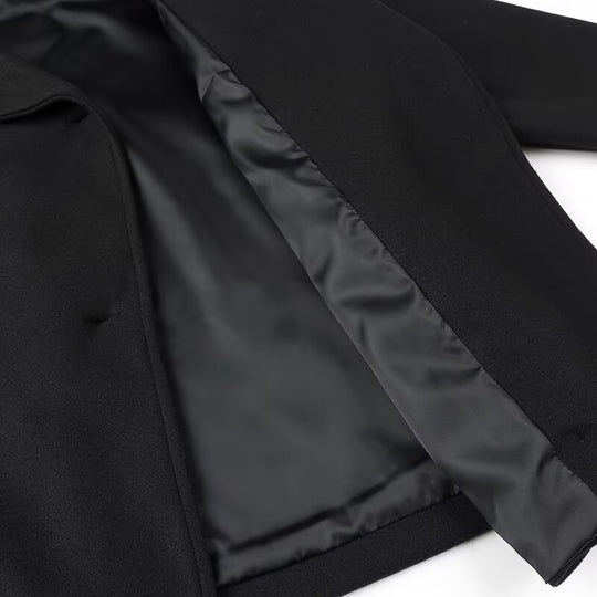 Damen Kurzmantel im Oversize‑Cut mit Doppelreiher und weitem Umschlagkragen Nord Taschen