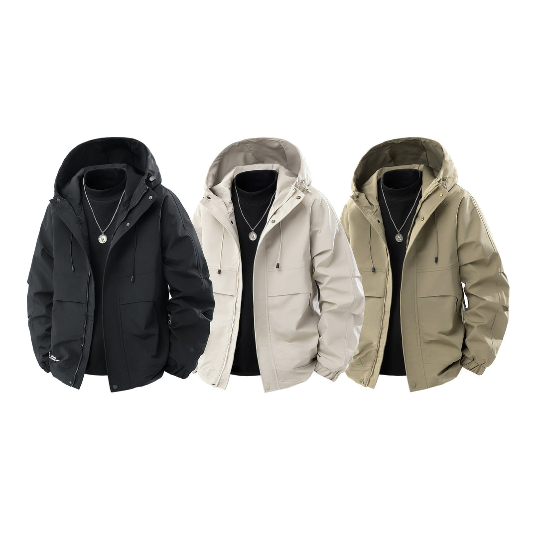 Herren Wasserabweisende urbane Parka‑Jacke mit verstellbarer Kapuze und Multifunktions‑Taschen Nord Taschen