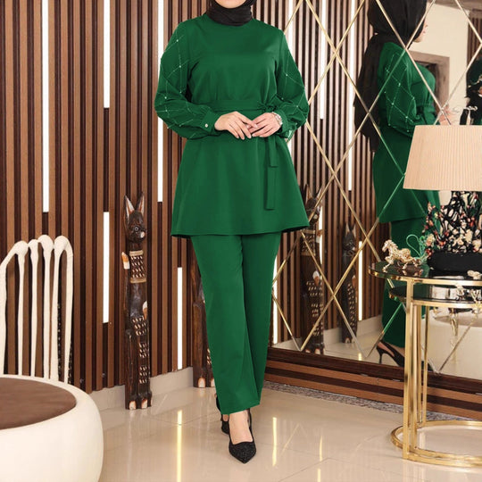 Damen Elegantes Tunika-Set mit Hose Nord Taschen