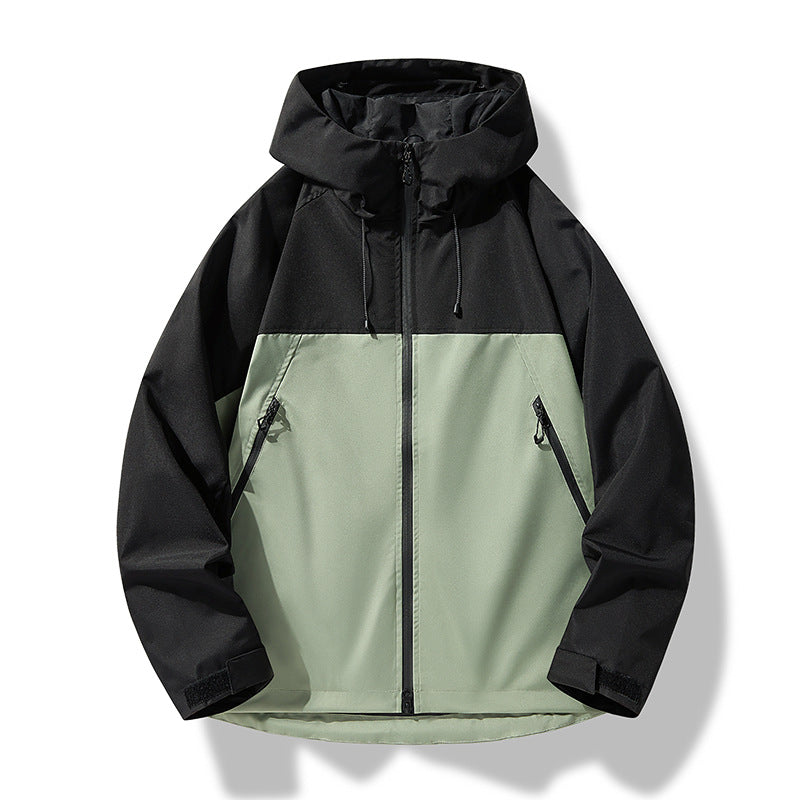 Herren Softshell-Outdoorjacke im Blockdesign mit Kapuze, Reißverschluss und wasserabweisender Beschichtung Nord Taschen