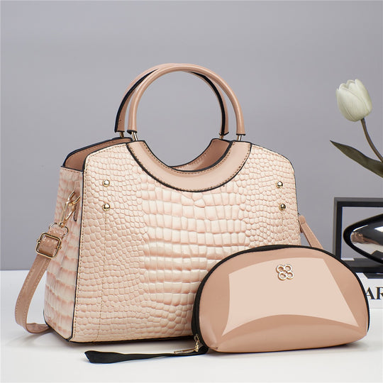 Damen moderne Handtasche mit luxuriösen Krokodilleder-Design und abnehmbarer Kosmetiktasche Nord Taschen