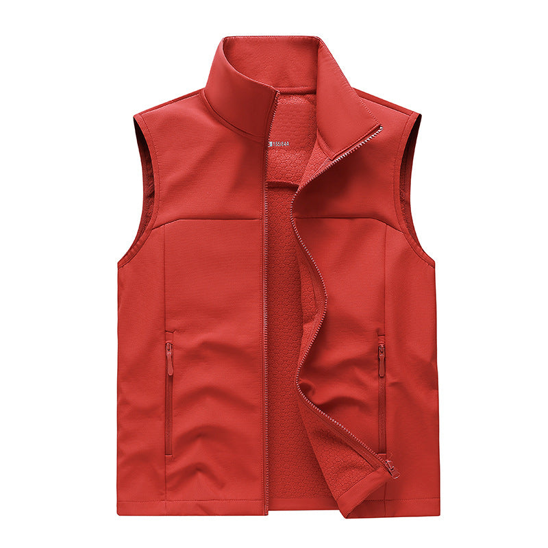 Herren Leichte Softshell-Weste mit Stehkragen, atmungsaktivem Mesh-Futter und Reißverschlusstaschen Nord Taschen