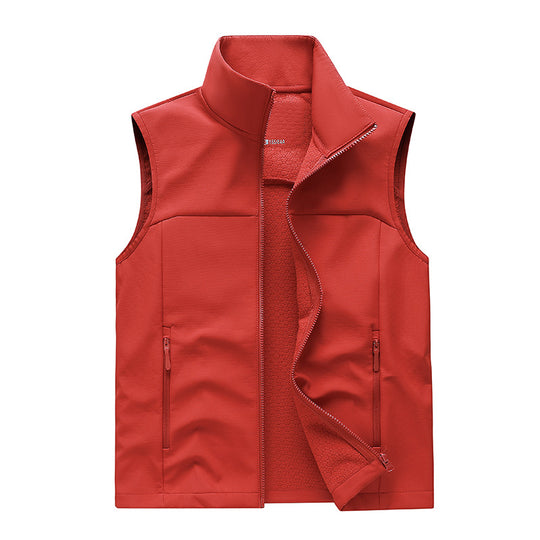 Herren Leichte Softshell-Weste mit Stehkragen, atmungsaktivem Mesh-Futter und Reißverschlusstaschen Nord Taschen