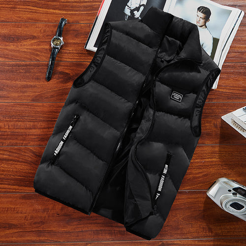 Herren Gepolsterte Ärmellose Thermoweste im urbanen Puffer-Look mit Stehkragen und Reißverschlusstaschen Nord Taschen