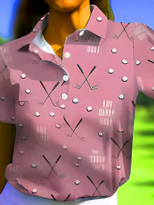 Damen Poloshirt mit modernem Golf-Muster und bequemem Schnitt