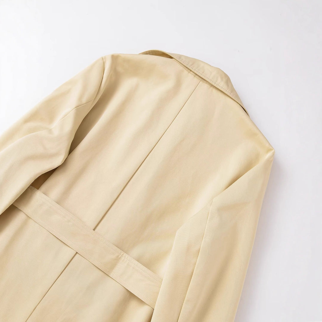 Damen Midi-Trenchcoat aus leichtem Funktionsstoff mit Bindegürtel und Sturmklappe Nord Taschen