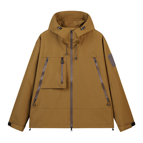 Herren Technische Kapuzen-Outdoorjacke mit wasserabweisenden Reißverschlüssen und Utility‑Taschen Nord Taschen