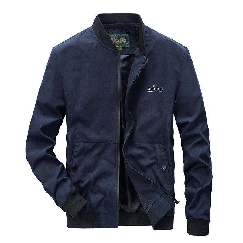 Herren minimalistischer Nylon-Flightblouson mit hohem Rippkragen, leicht wattiert und wasserabweisend Nord Taschen