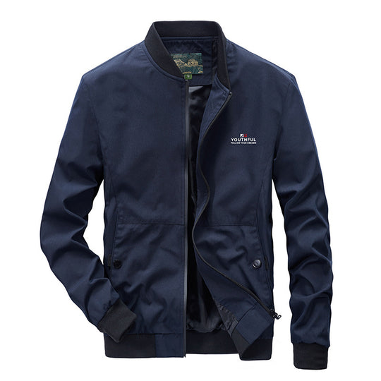 Herren minimalistischer Nylon-Flightblouson mit hohem Rippkragen, leicht wattiert und wasserabweisend Nord Taschen