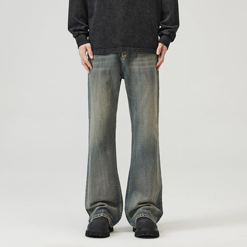 Herren Weit geschnittene Relaxed-Denimhose aus Vintage-Denim mit tiefem Schritt und leichter Used-Waschung Nord Taschen