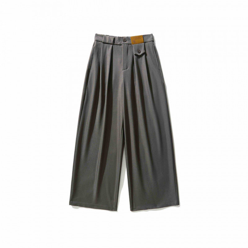 Damen Weite Culotte-Hose mit Kellerfalten, hohem Bund und dekorativem Knopfdetail Nord Taschen