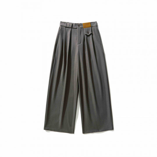 Damen Weite Culotte-Hose mit Kellerfalten, hohem Bund und dekorativem Knopfdetail Nord Taschen