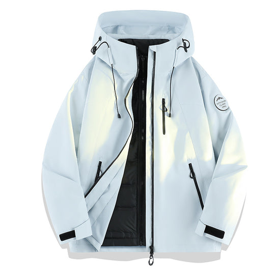 Damen Leichte wasserdichte Kapuzenjacke mit Teddy‑Charm und verdeckten Reißverschlusstaschen Nord Taschen