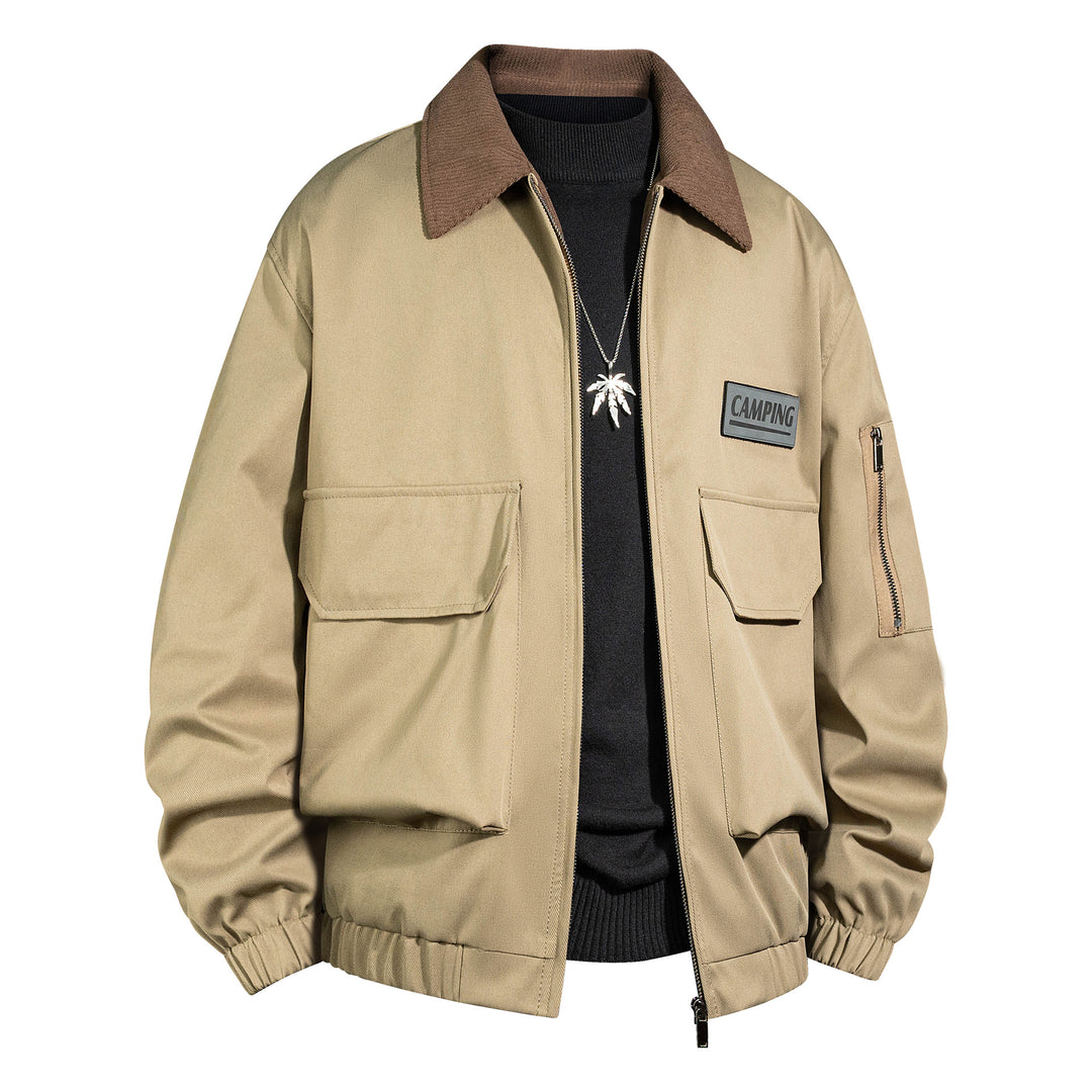 Herren Outdoor-Bomberjacke mit Cordkragen und Multifunktionstaschen Nord Taschen