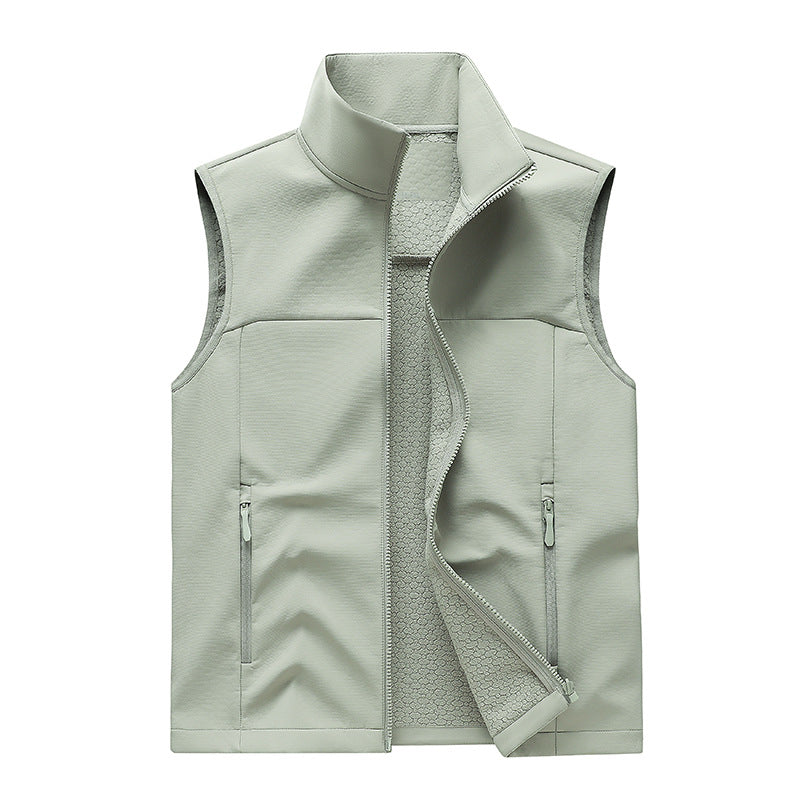 Herren Leichte Softshell-Weste mit Stehkragen, atmungsaktivem Mesh-Futter und Reißverschlusstaschen Nord Taschen