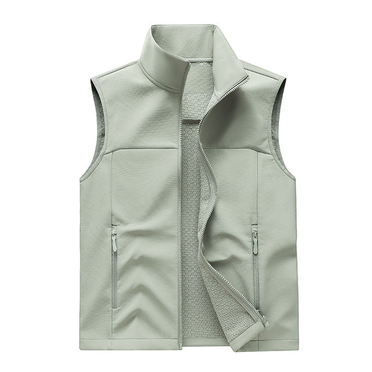 Herren Leichte Softshell-Weste mit Stehkragen, atmungsaktivem Mesh-Futter und Reißverschlusstaschen Nord Taschen