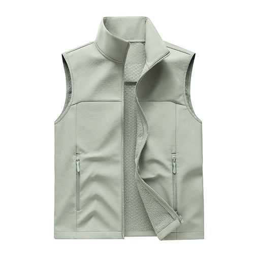 Herren Leichte Softshell-Weste mit Stehkragen, atmungsaktivem Mesh-Futter und Reißverschlusstaschen Nord Taschen