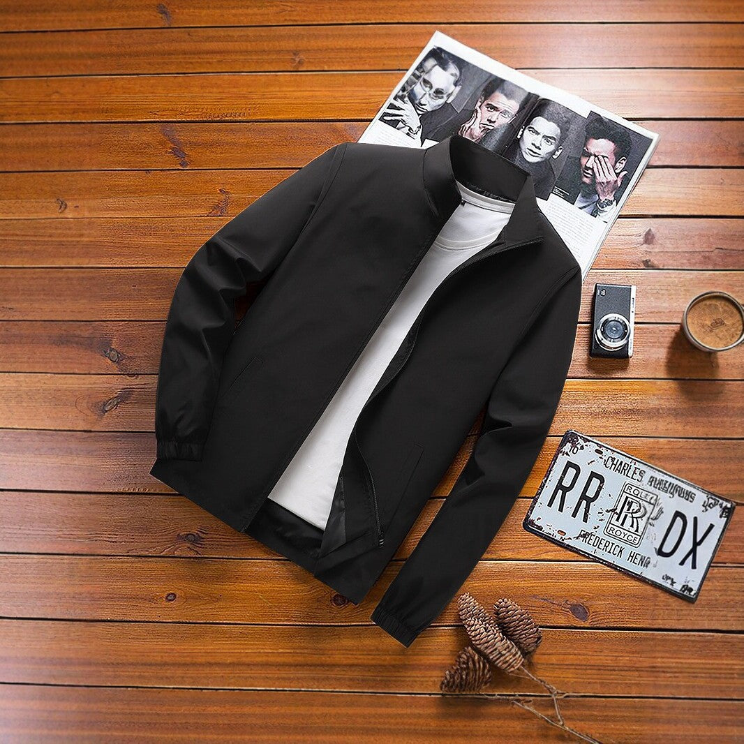 Herren Leichte Windbreaker‑Übergangsjacke mit Stehkragen, elastischen Bündchen und verdecktem Reißverschluss Nord Taschen