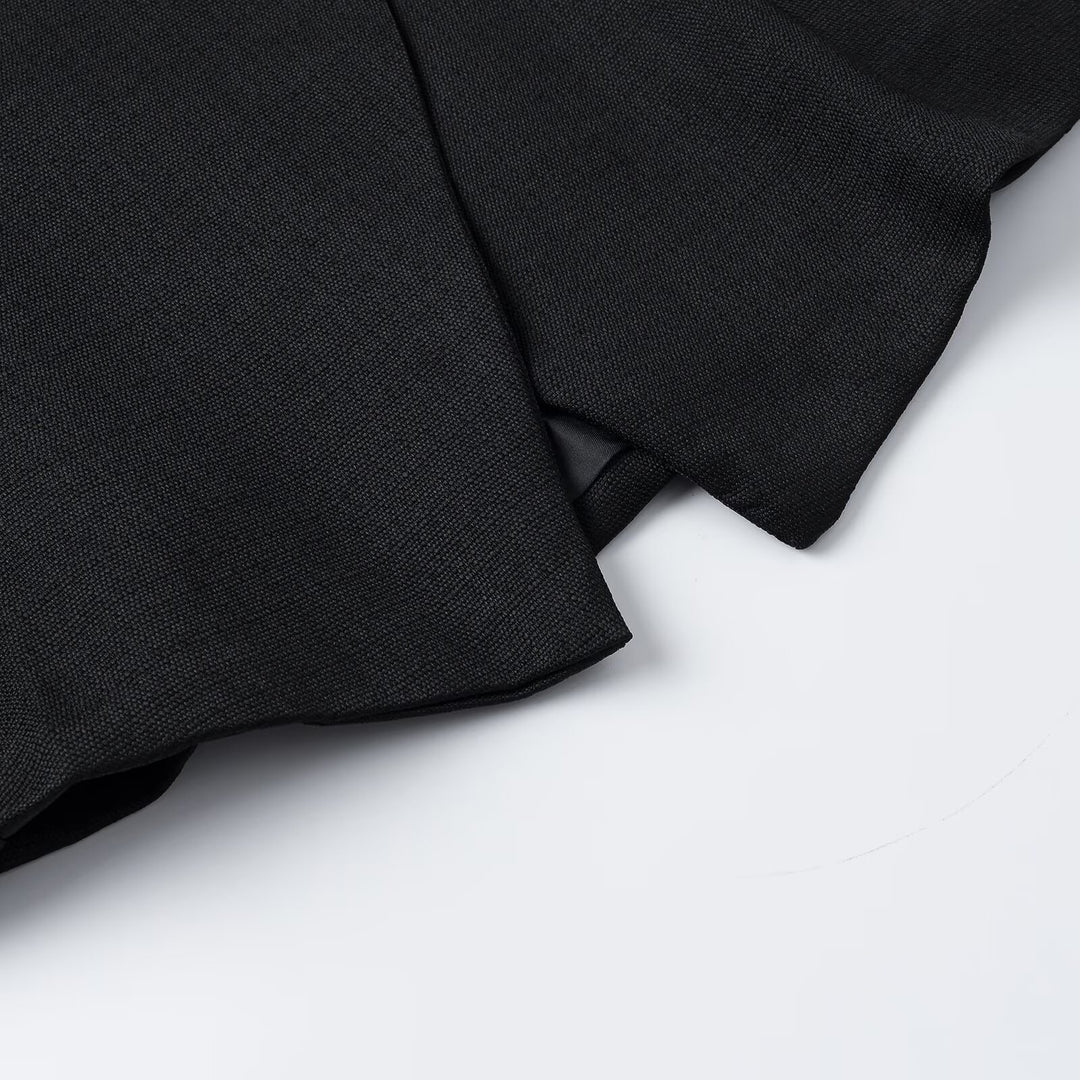 Damen Taillierte ärmellose Blazerweste mit asymmetrischer Überlappung Nord Taschen