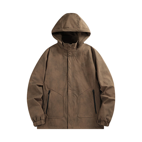 Herren Wasserdichte Kapuzen-Softshelljacke mit mattierter Oberfläche und verdecktem Reißverschluss Nord Taschen