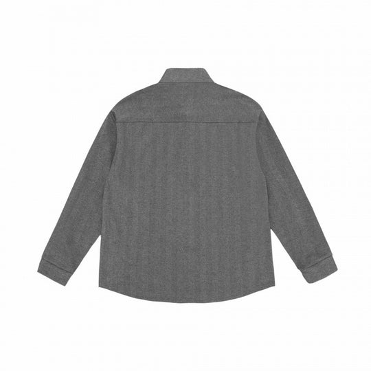 Unisex Oversize-Hemd mit kurzem Stehkragen, durchgehender Knopfleiste und strukturierter Webstruktur Nord Taschen