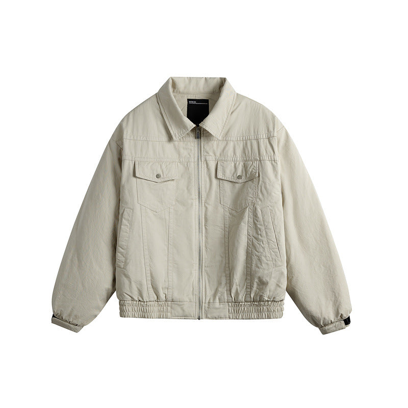 Herren Kurzboxy-Blouson mit Hemdkragen, Utility-Brusttaschen und elastischem Saum Nord Taschen