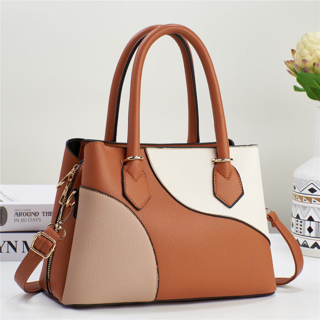 Damen Handtasche mit kreativem Farbdesign und verstellbarem Schulterriemen Nord Taschen