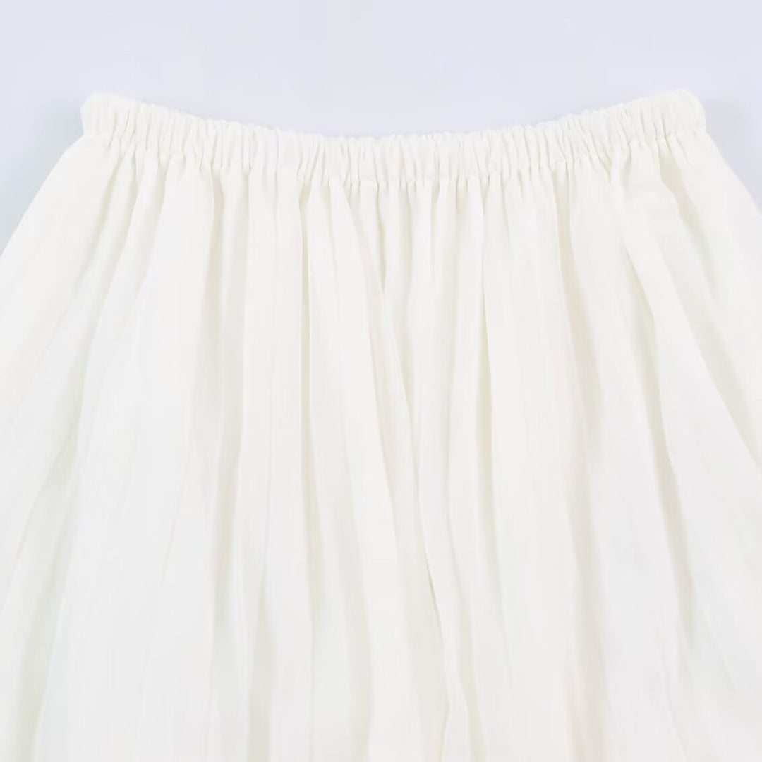 Damen Plissierter Maxi-Rock aus Chiffon mit elastischem Bund Nord Taschen