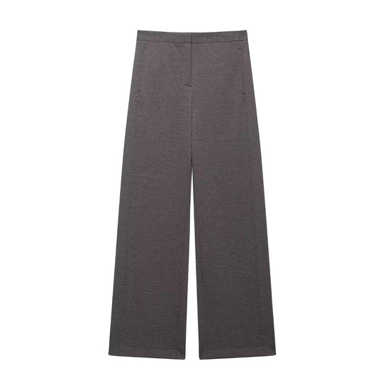 Damen Zweiteiliges Set aus Cropped-Boxy-Jacke mit Stehkragen und hochtaillierter weiter Hose Nord Taschen