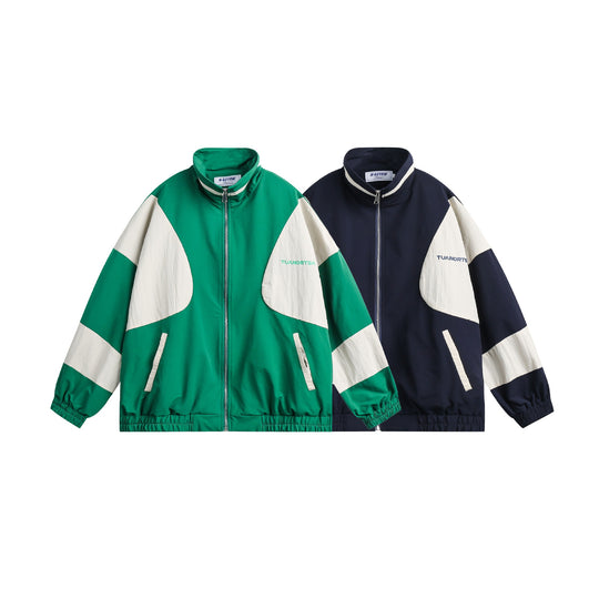 Unisex Boxy-Colorblock-Trainingsblouson mit hohem Stehkragen Nord Taschen